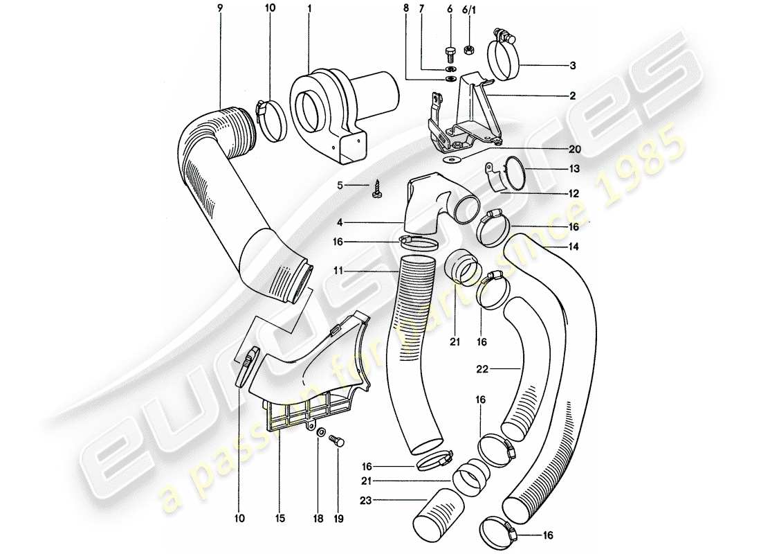 porsche 1976 (911) additional blower - d - mj 1975>> part diagram