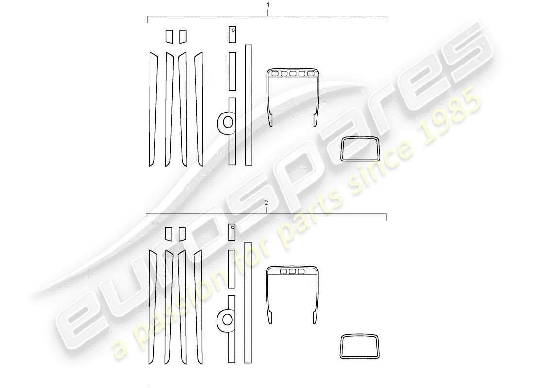 porsche 2019 (tequipment cayenne) 1 set trim moldings for parts diagram