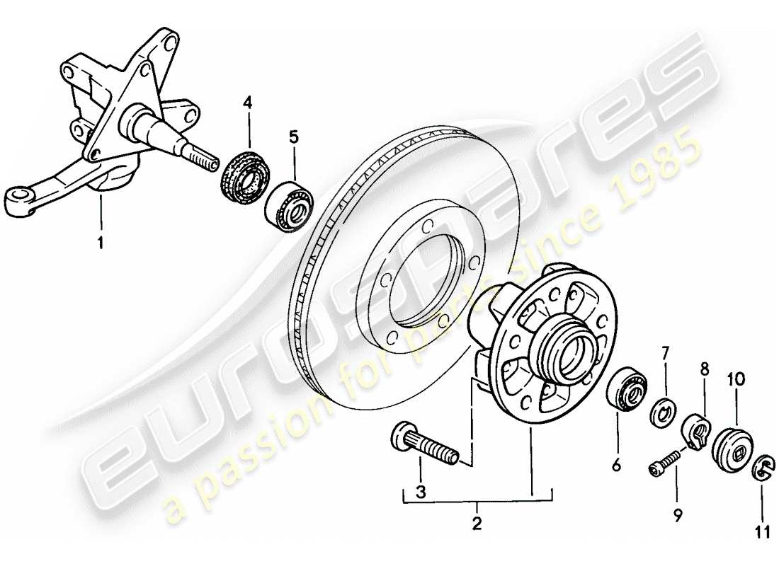 porsche 1987 (924s) steering knuckle - lubricants part diagram