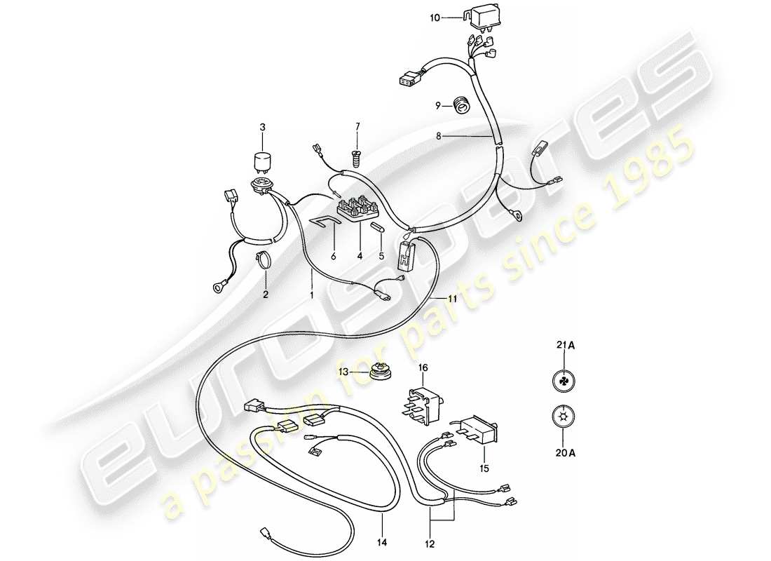 porsche 1988 (911) electrical components - for - air conditioner part diagram