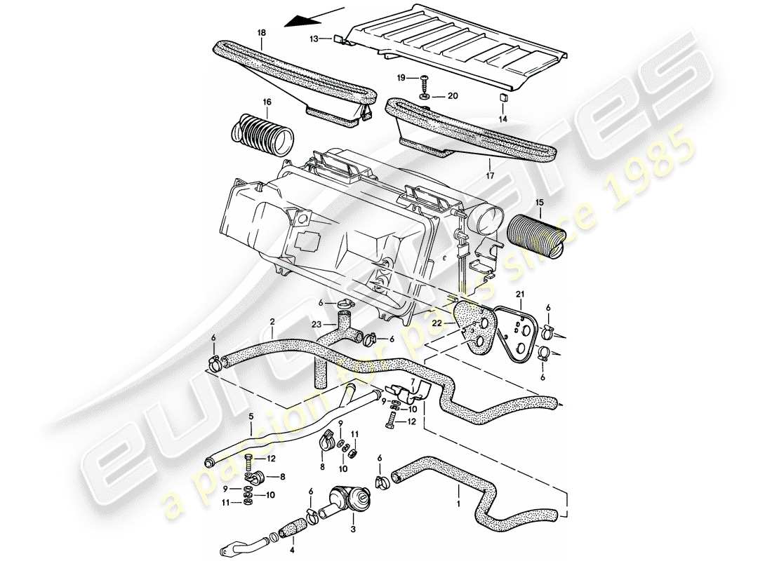 porsche 1978 (928) heater hose - jet parts diagram