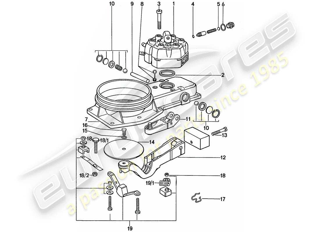 porsche 1977 (911) mixture control unit - single parts part diagram