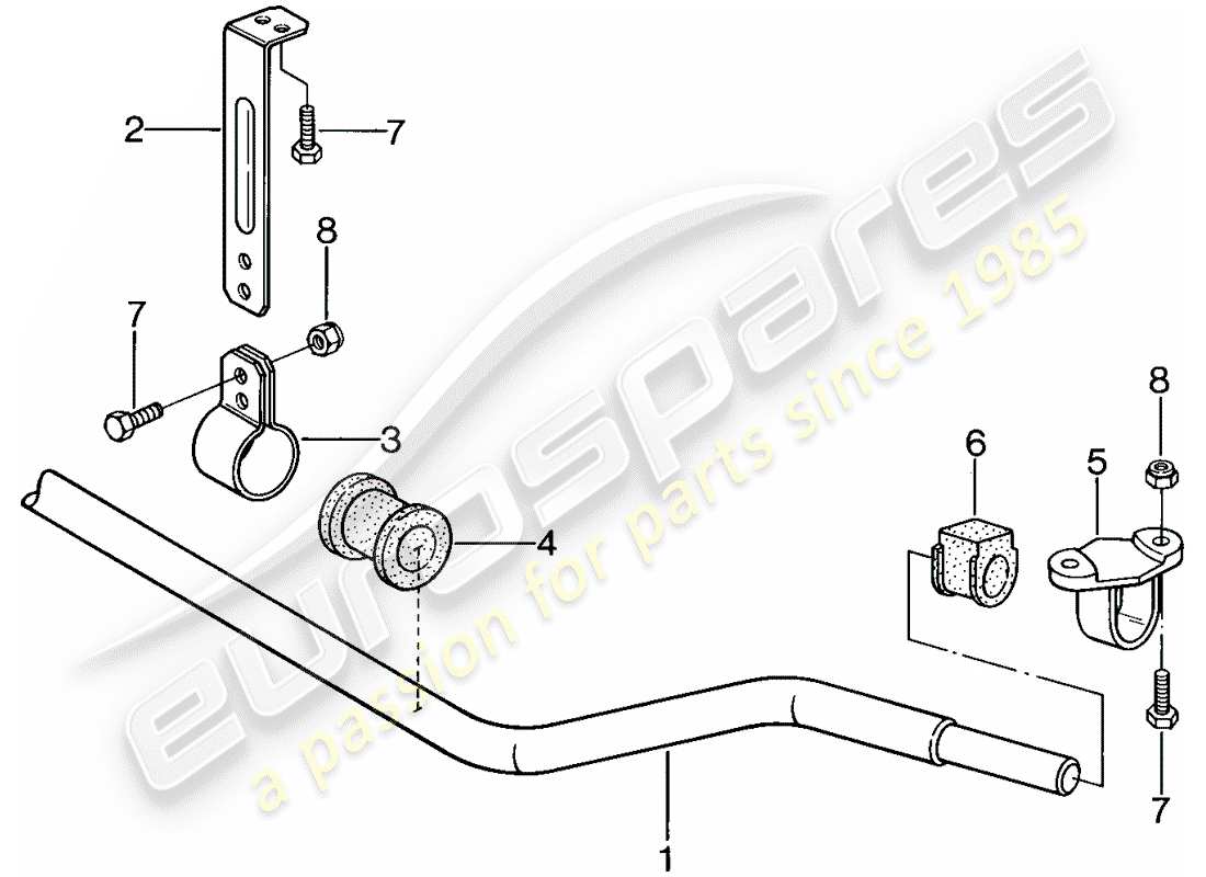 porsche 1983 (944) stabilizer parts diagram