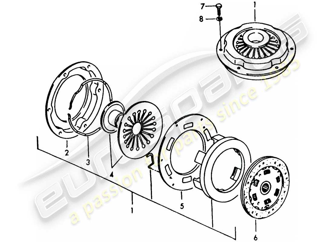 porsche 1956 (356/356a) clutch part diagram