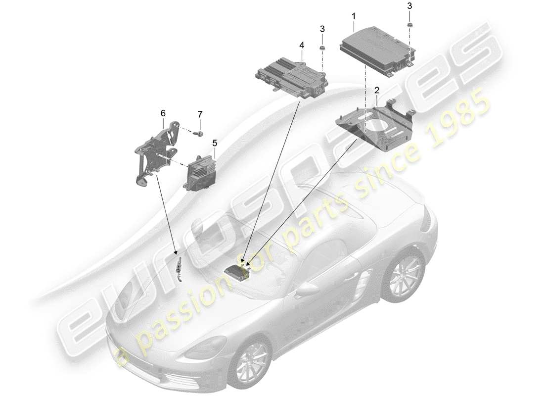 porsche 2019 (718 boxster) amplifiers parts diagram
