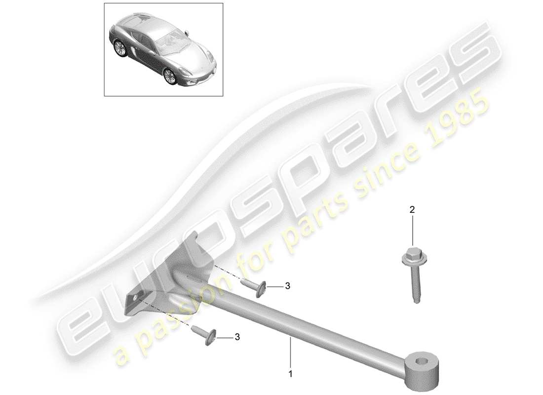 porsche 2014 (981 cayman) dome strut part diagram