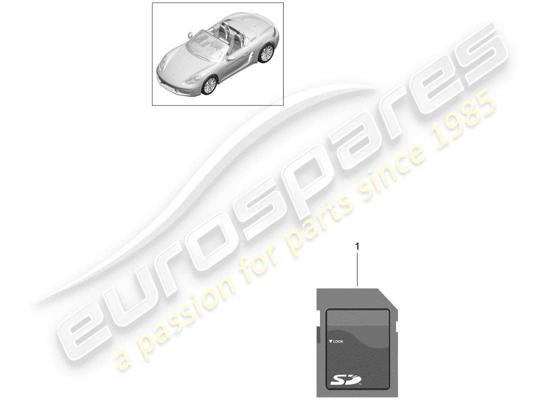porsche 2020 (718 boxster) sd memory card for updating the navigation data parts diagram
