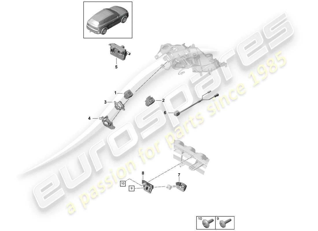 porsche 2019 (cayenne e3 9ya/9yb) camera parts diagram