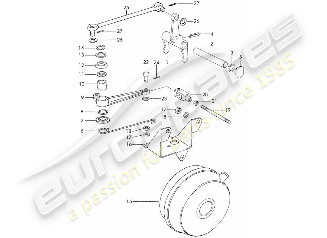 porsche 1971 (911) clutch release - sportomatic part diagram