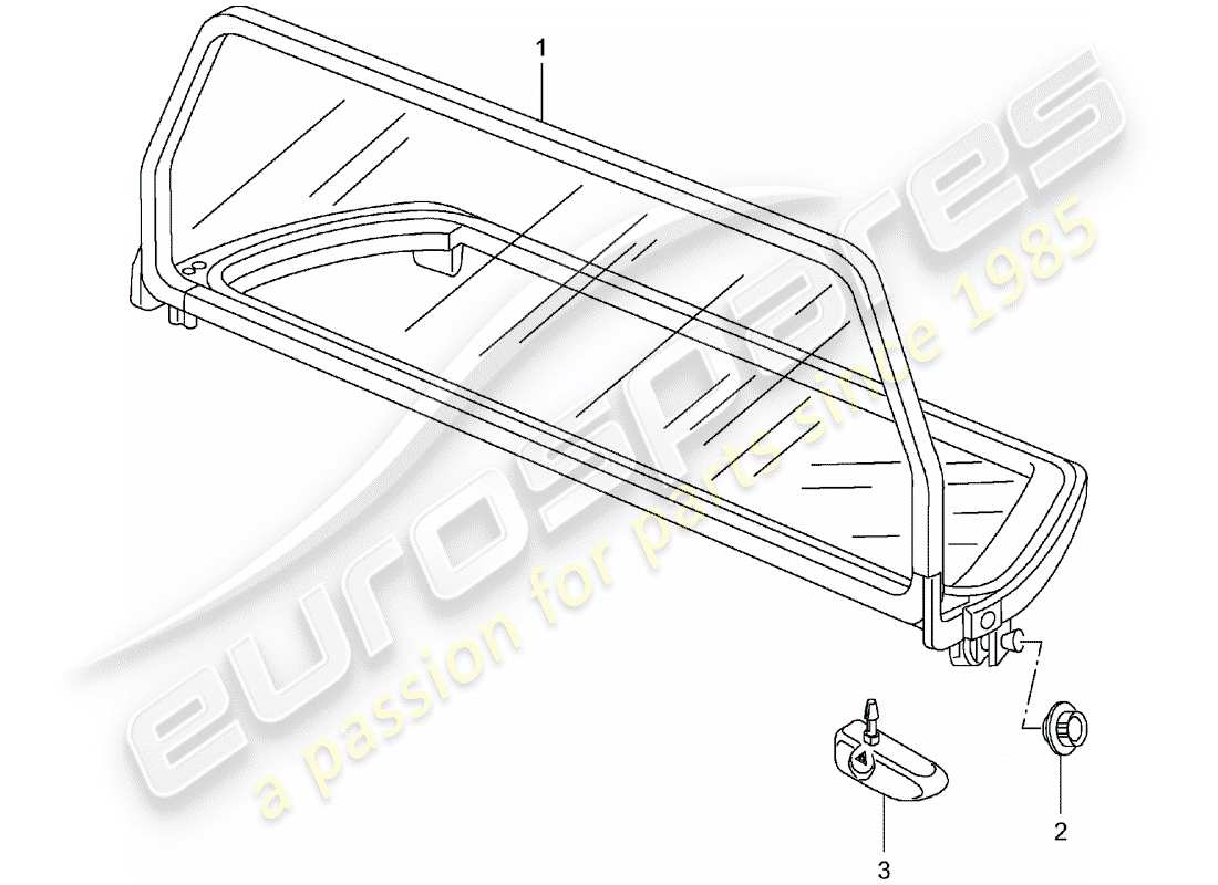 porsche 2003 (996) windscreen part diagram