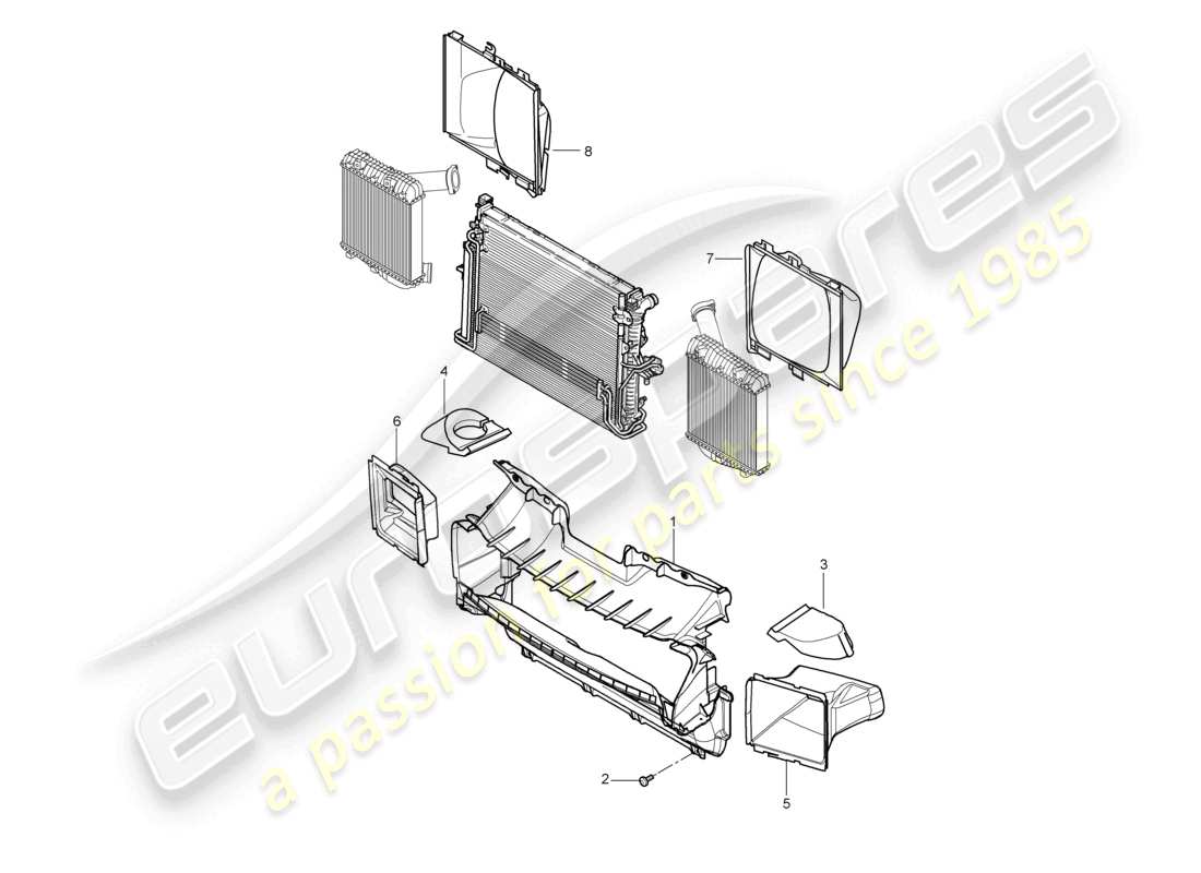 porsche 2010 (cayenne e1 9pa) air guide parts diagram