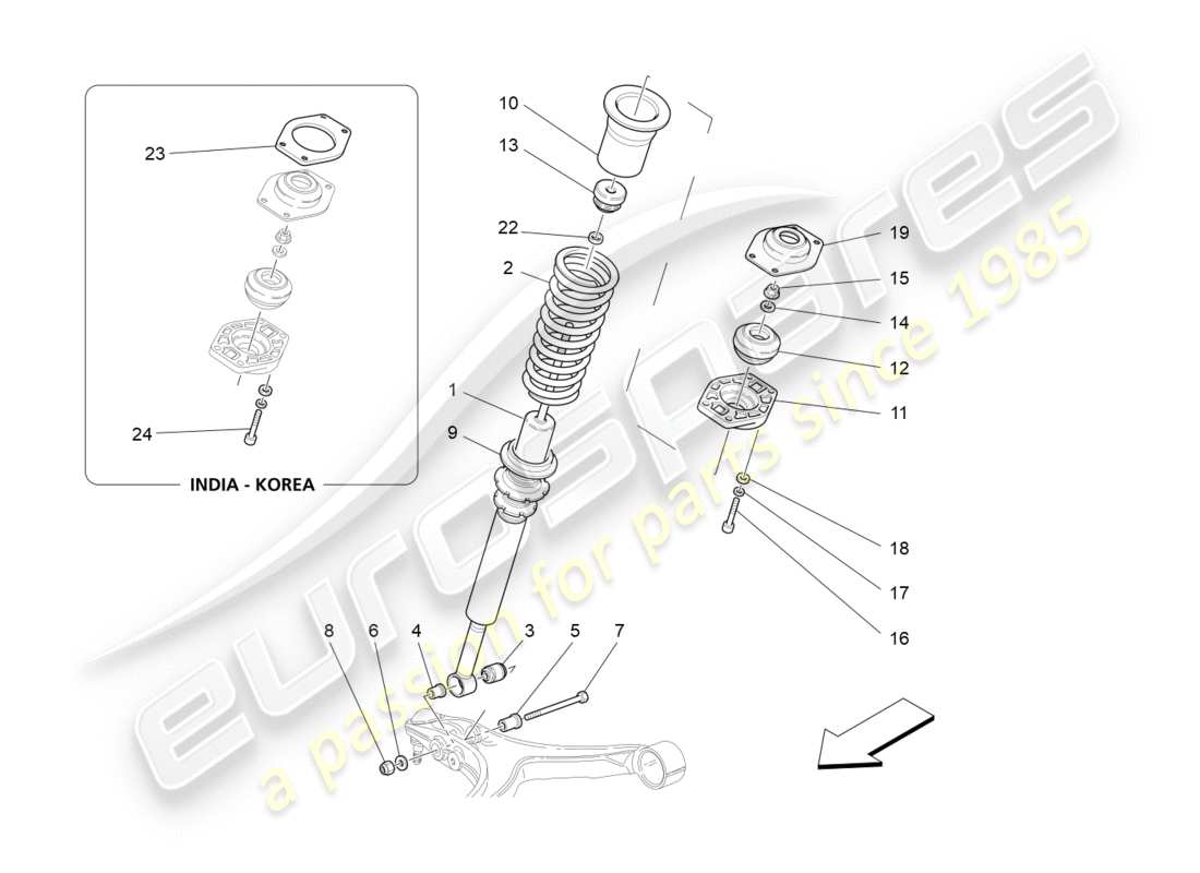 maserati granturismo s (2018) front shock absorber devices parts diagram