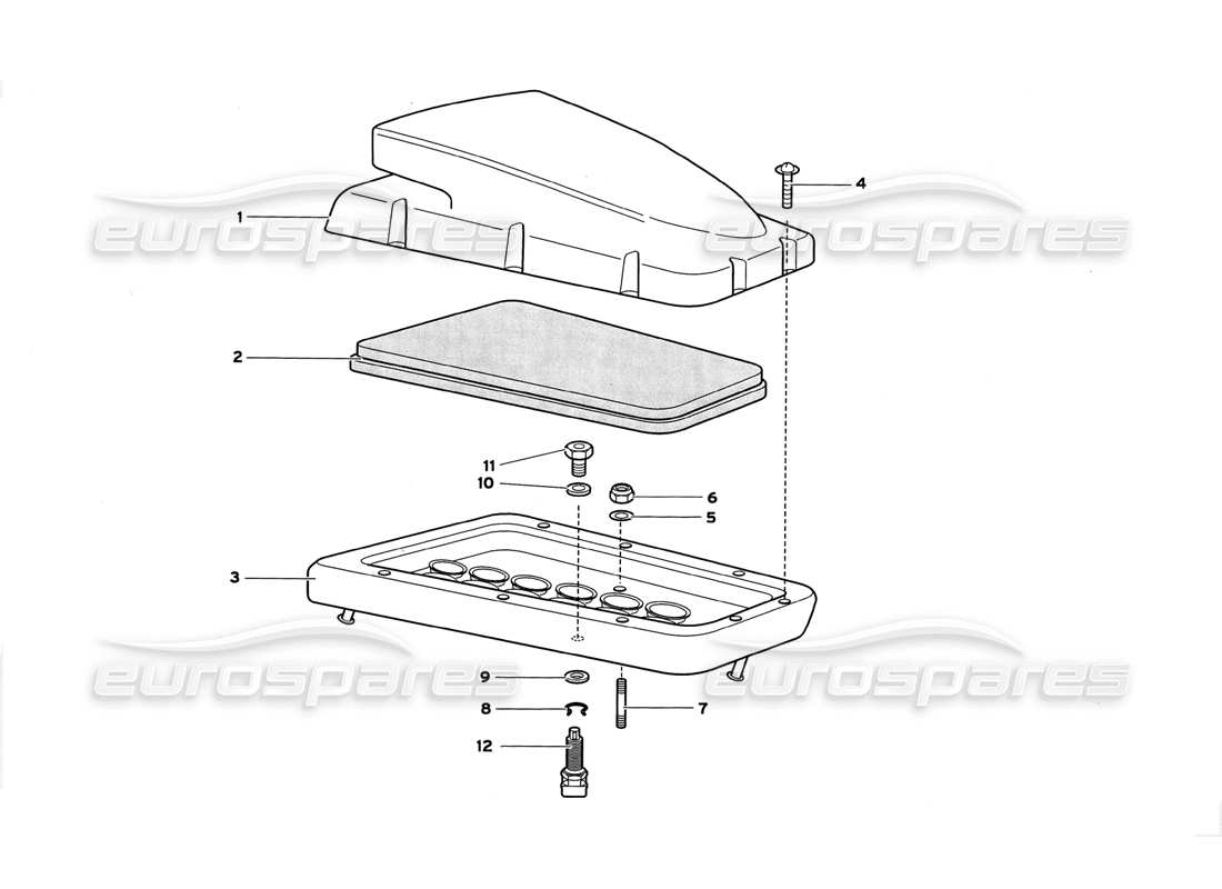 lamborghini diablo gt (1999) air filters parts diagram