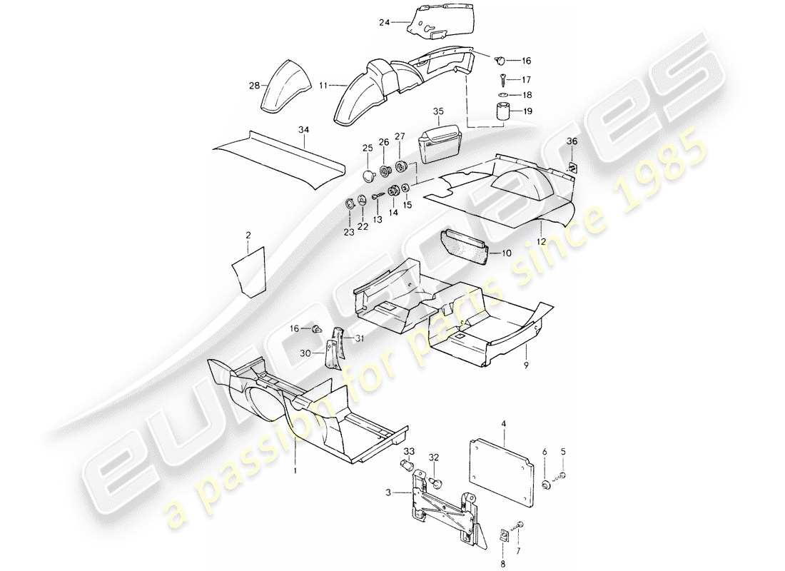 a part diagram from the porsche 1993 (968) parts catalogue