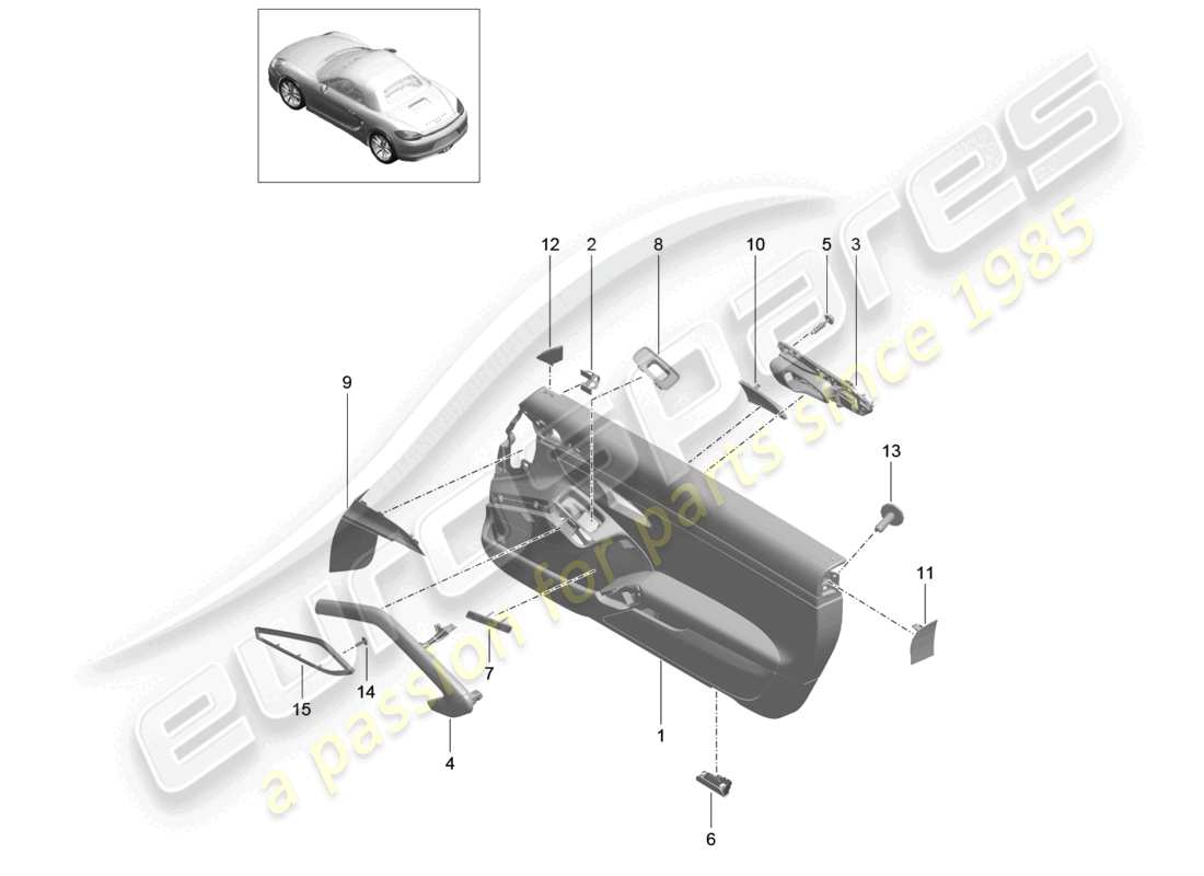 a part diagram from the porsche 2014 (981 boxster) parts catalogue