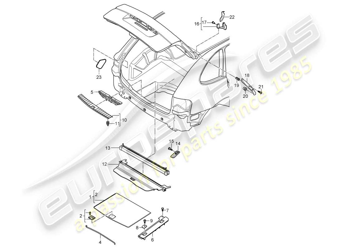 a part diagram from the porsche 2007 (cayenne e1 9pa) parts catalogue