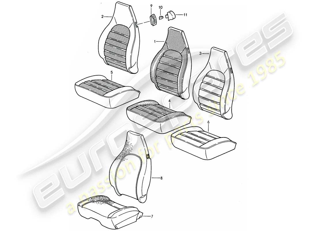 VIEW PARTS DIAGRAMS FROM THE PORSCHE 968 PARTS CATALOGUE a part diagram from the porsche 968 parts catalogue