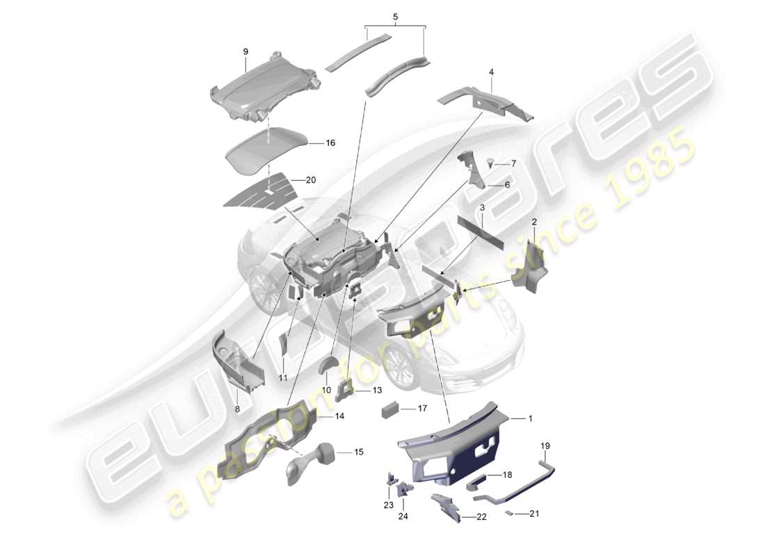 a part diagram from the porsche 2014 (981 boxster) parts catalogue