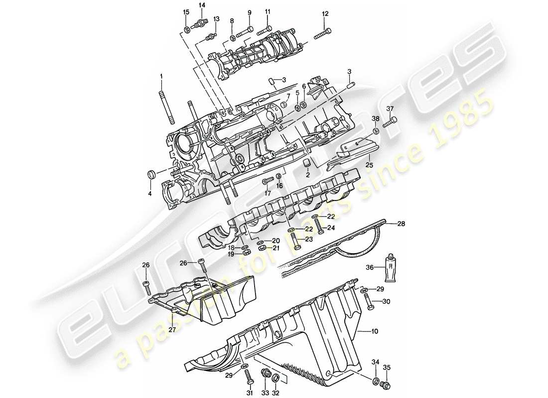a part diagram from the porsche 1987 (924s) parts catalogue