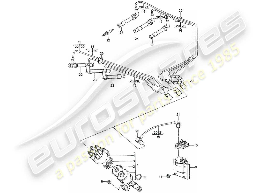a part diagram from the porsche 1995 (993) parts catalogue