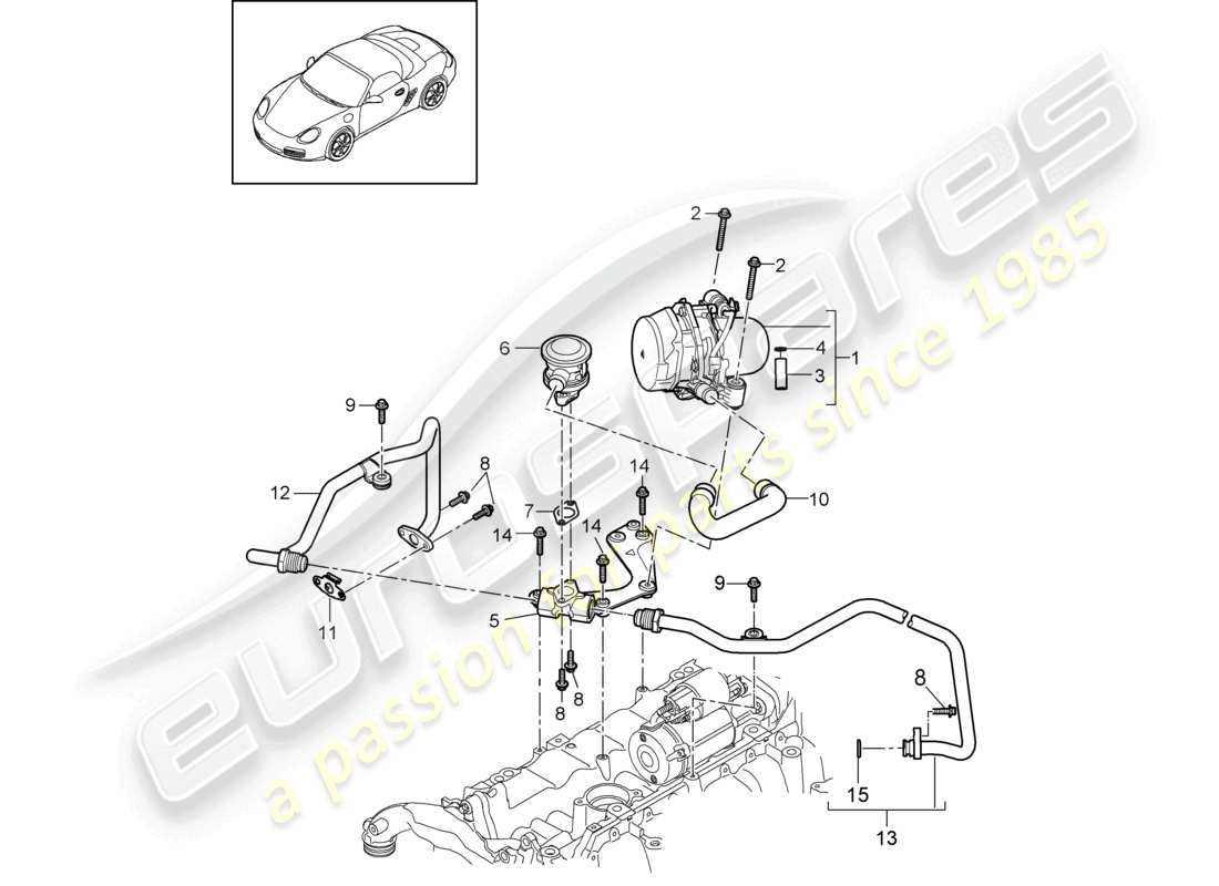 a part diagram from the porsche 2009 (987 boxster) parts catalogue
