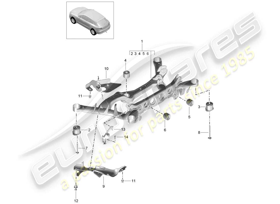 a part diagram from the porsche macan parts catalogue
