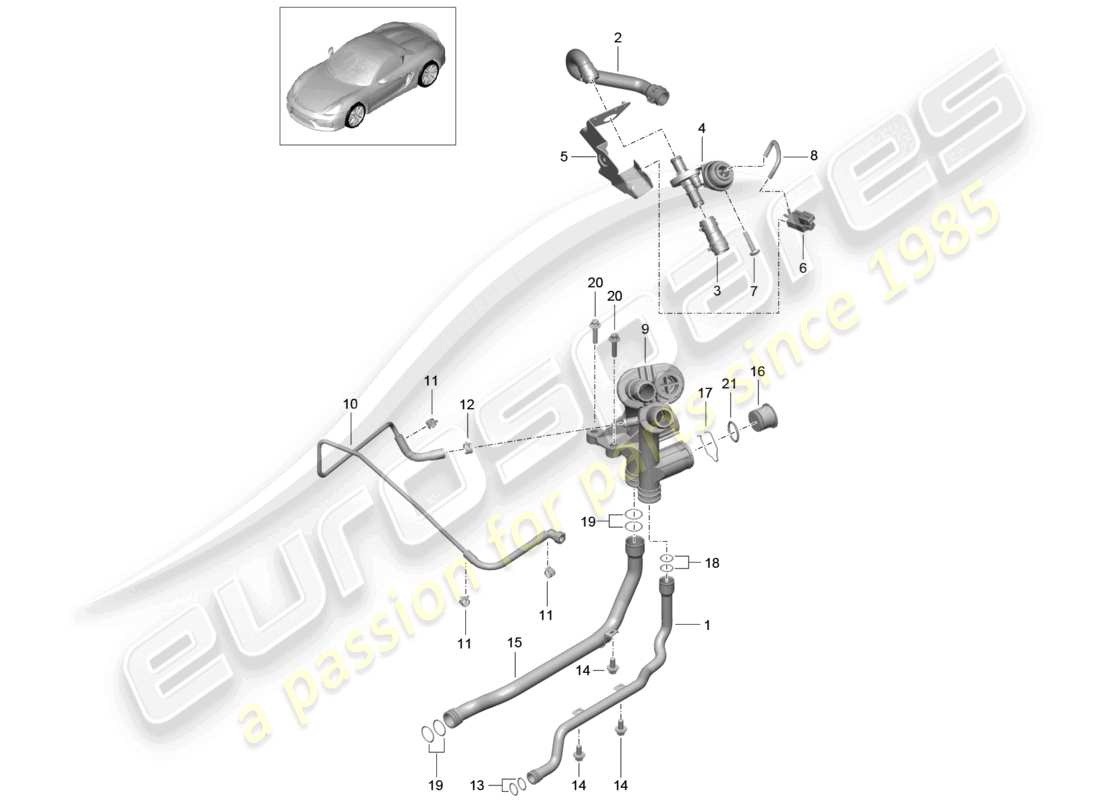 a part diagram from the porsche boxster parts catalogue