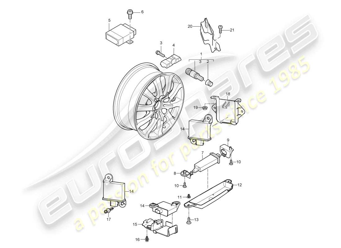 a part diagram from the porsche cayenne parts catalogue