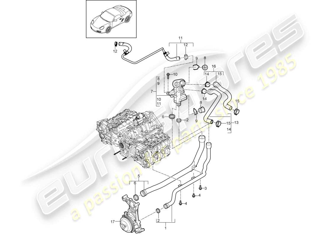 a part diagram from the porsche boxster parts catalogue