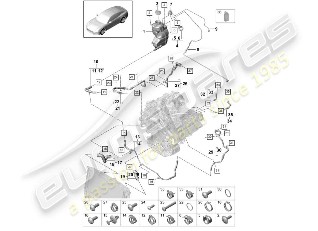 a part diagram from the porsche panamera parts catalogue