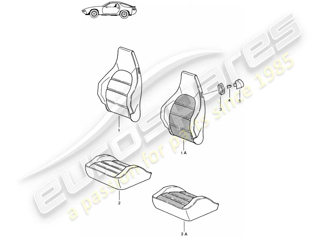 a part diagram from the porsche 1986 (seats for 944/968/911/928) parts catalogue