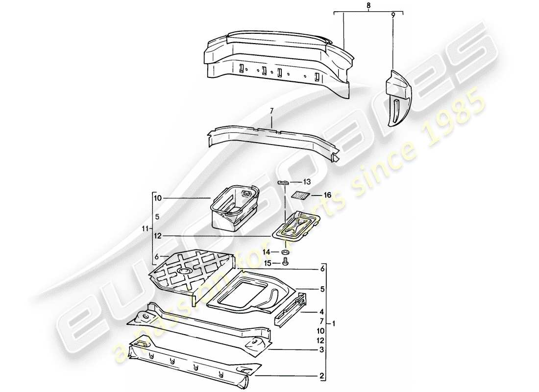 a part diagram from the porsche 1982 (928) parts catalogue