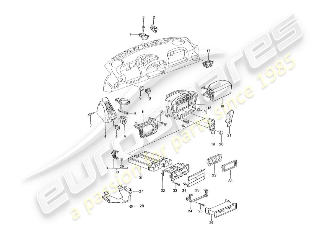 a part diagram from the porsche 2003 (986 boxster) parts catalogue