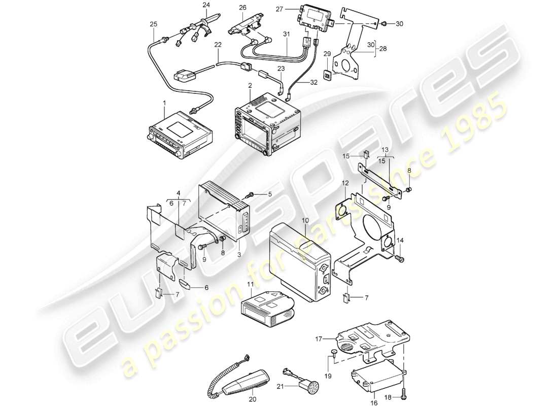 a part diagram from the porsche 2000 (986 boxster) parts catalogue