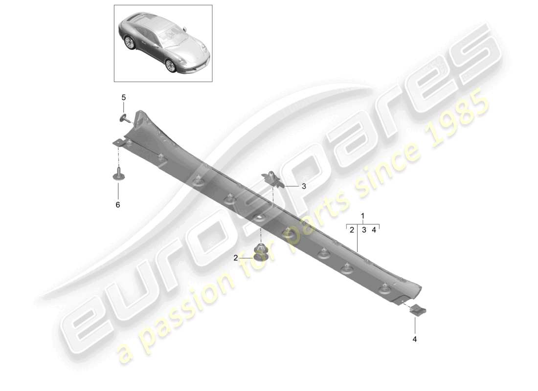 a part diagram from the porsche 991 parts catalogue