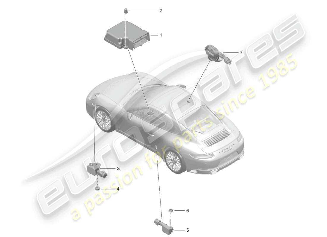 a part diagram from the porsche 991 parts catalogue