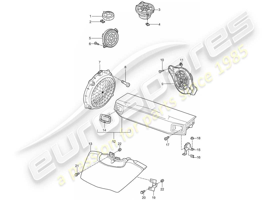 a part diagram from the porsche 2011 (997-2 turbo / gt2 rs) parts catalogue