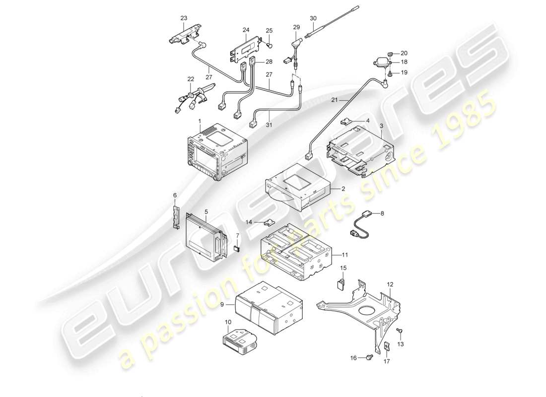 a part diagram from the porsche boxster parts catalogue