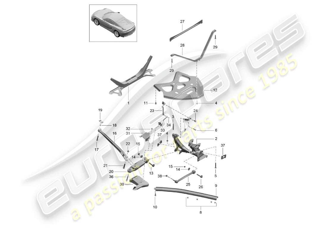 a part diagram from the porsche cayman parts catalogue