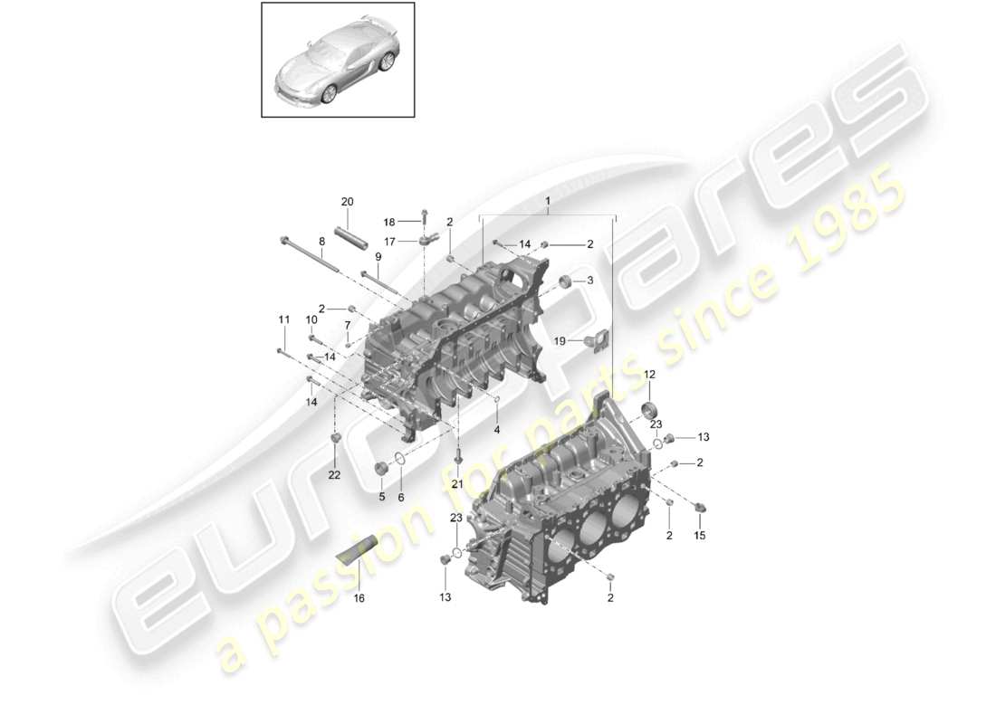 a part diagram from the porsche cayman parts catalogue