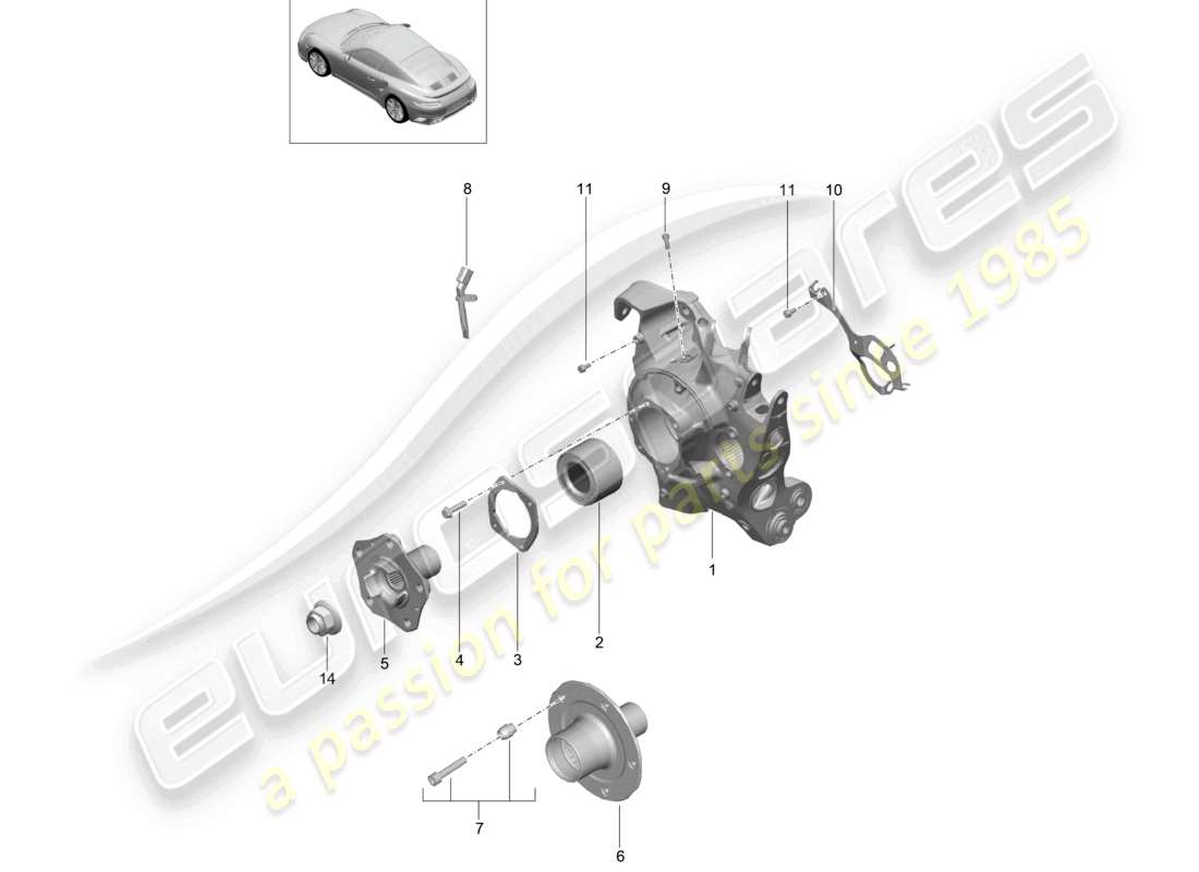 a part diagram from the porsche 991 parts catalogue