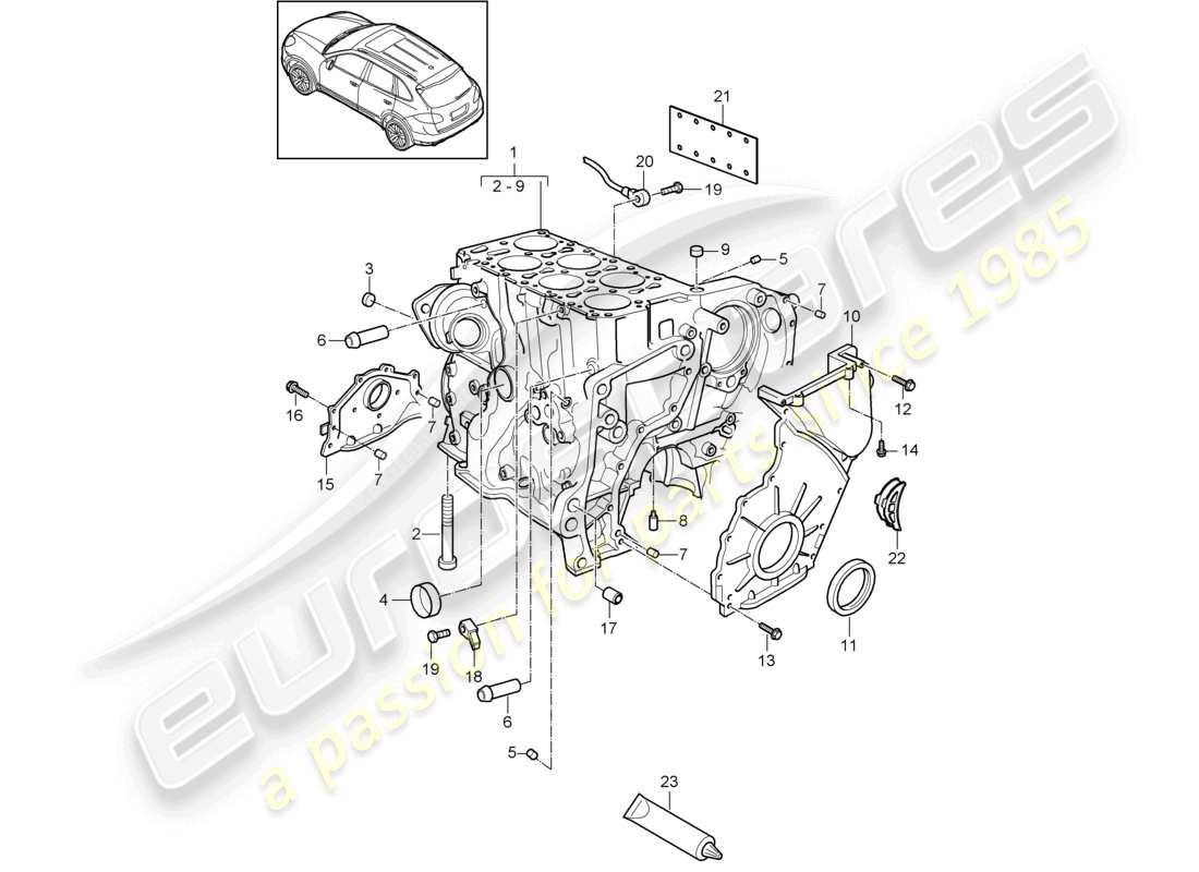 a part diagram from the porsche 2012 (cayenne e2 92a) parts catalogue