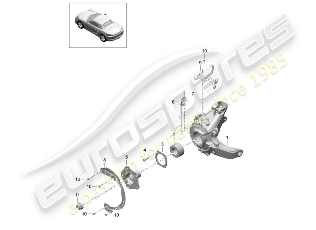 a part diagram from the porsche 2020 (718 boxster) parts catalogue