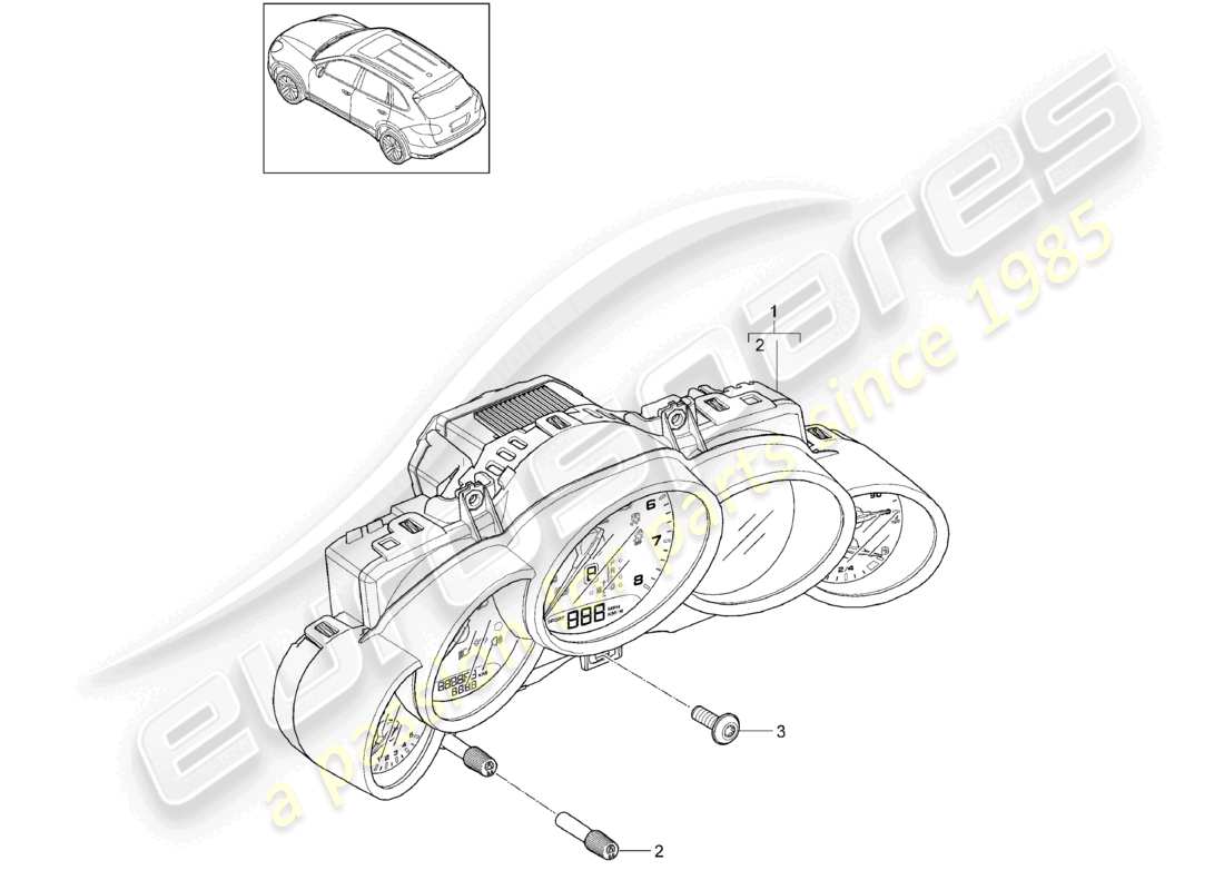 a part diagram from the porsche 2012 (cayenne e2 92a) parts catalogue