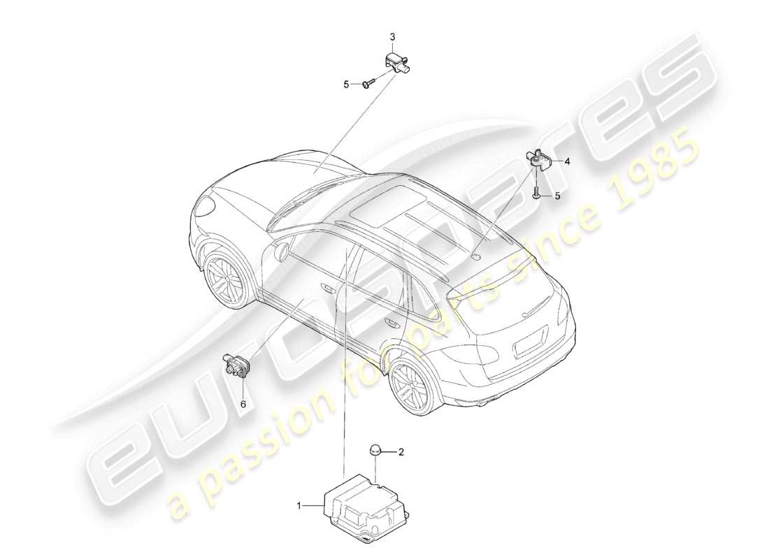 a part diagram from the porsche 2017 (cayenne e2 92a) parts catalogue