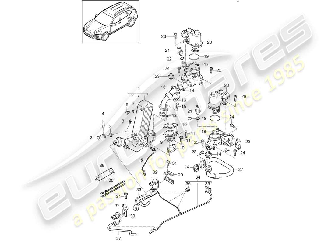 a part diagram from the porsche cayenne parts catalogue