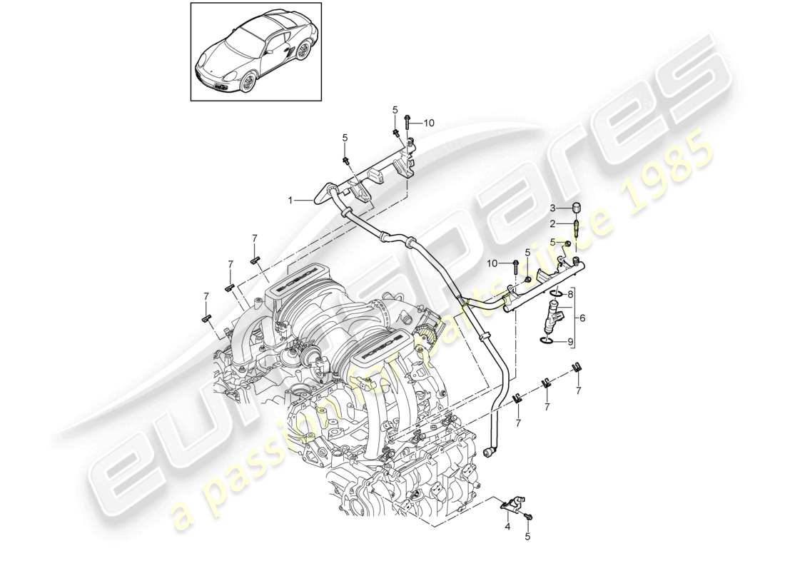 a part diagram from the porsche 2009 (987 cayman) parts catalogue