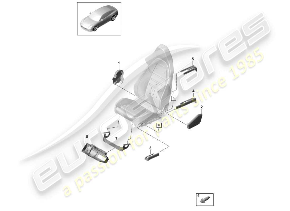 a part diagram from the porsche panamera parts catalogue
