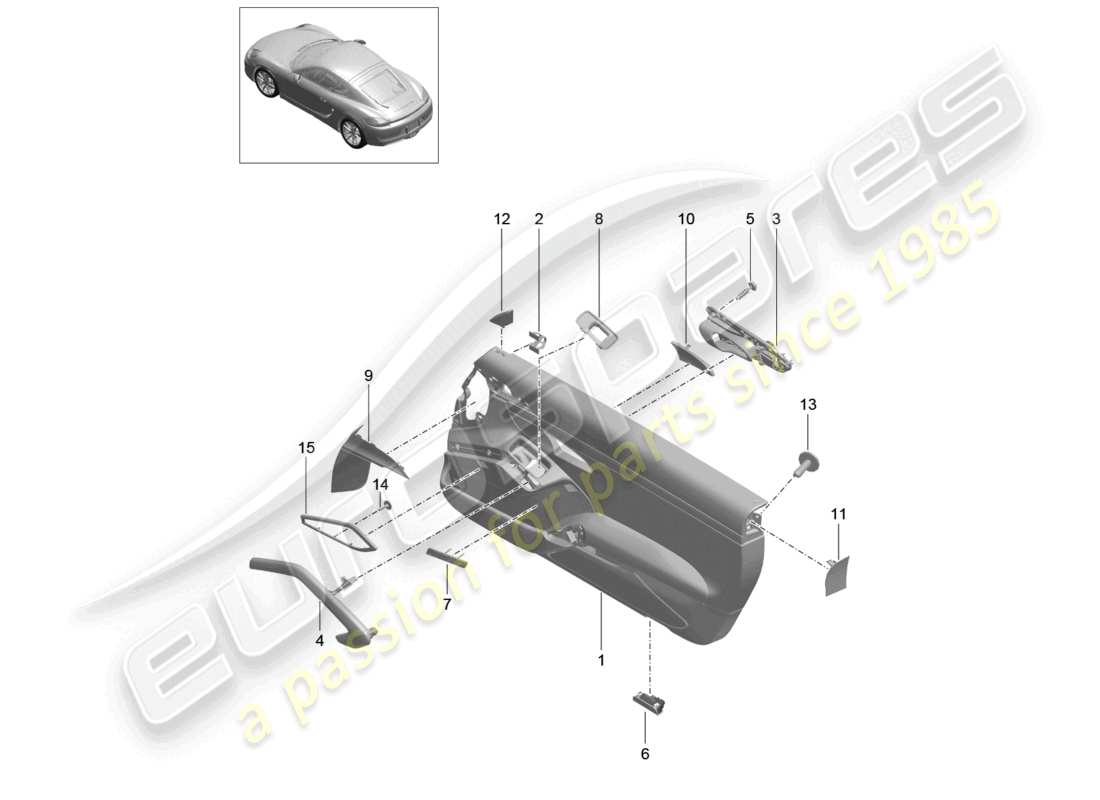 a part diagram from the porsche 2015 (981 cayman) parts catalogue