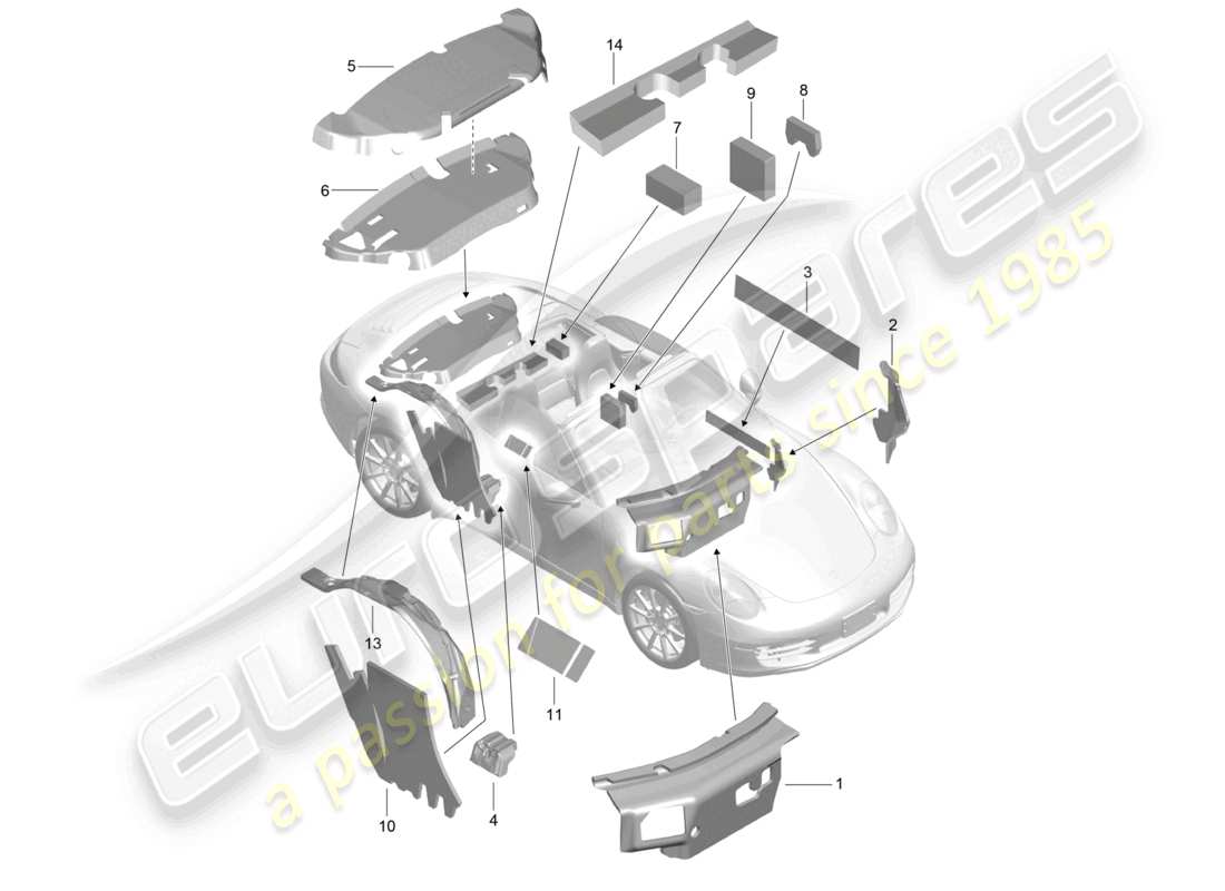 a part diagram from the porsche 991 parts catalogue